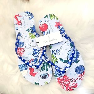 Vera Bradley Women's Flip Flop in Pattern Anchors Aweigh Size Medium (7-8) NWT